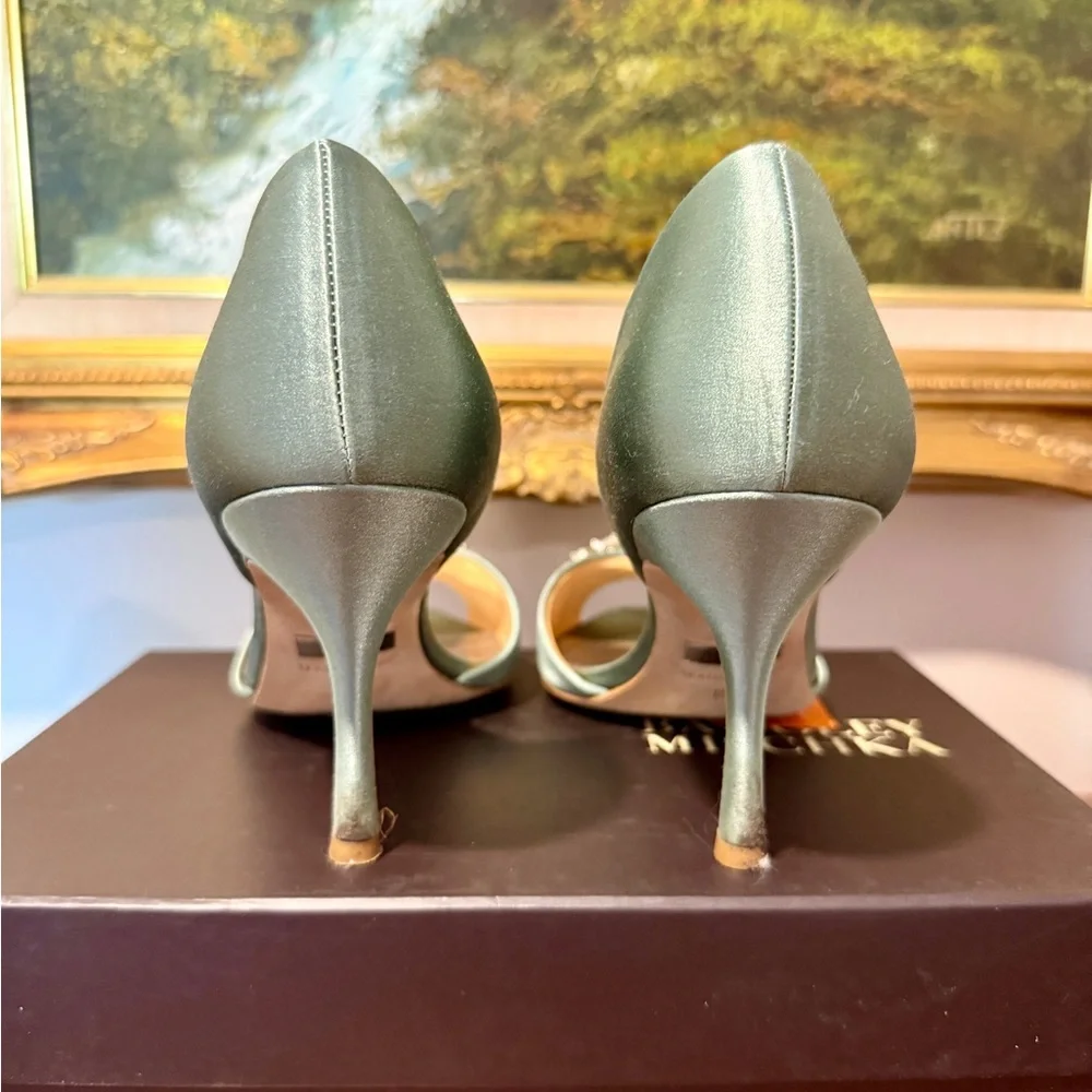 Badgley Mischka Lacie Satin Heels with Sparkling Embellishment - Picture 5 of 9